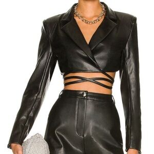 H:ours Alvina cropped Jacket Vegan Leather